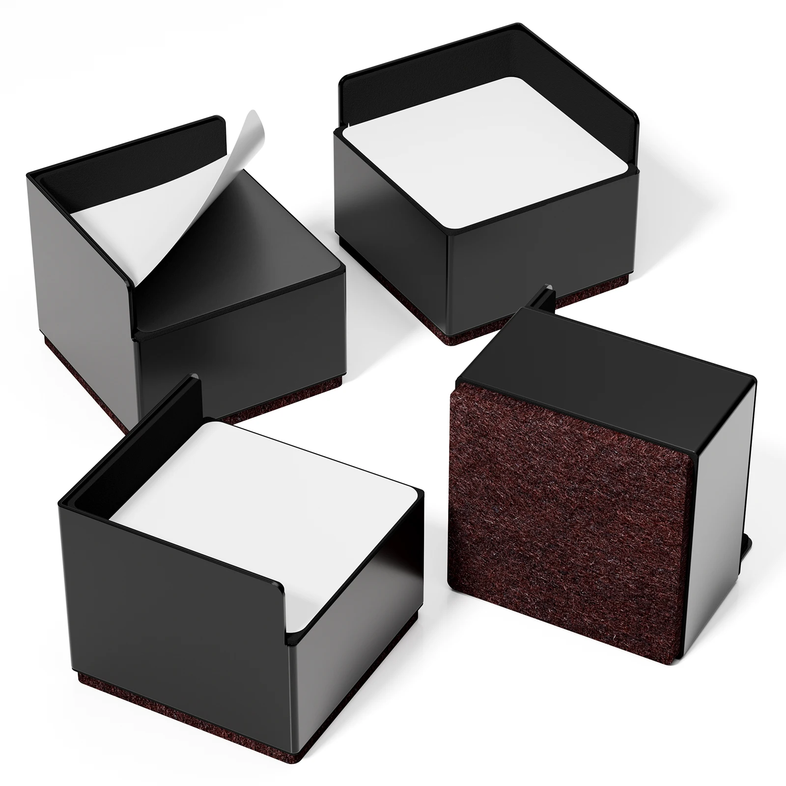 

4PCS Bed Furniture Risers Anti Slip Desk Lifts Leg Extenders with Felt Pad Supports Up to 6000lbs Furniture Feet Accessories