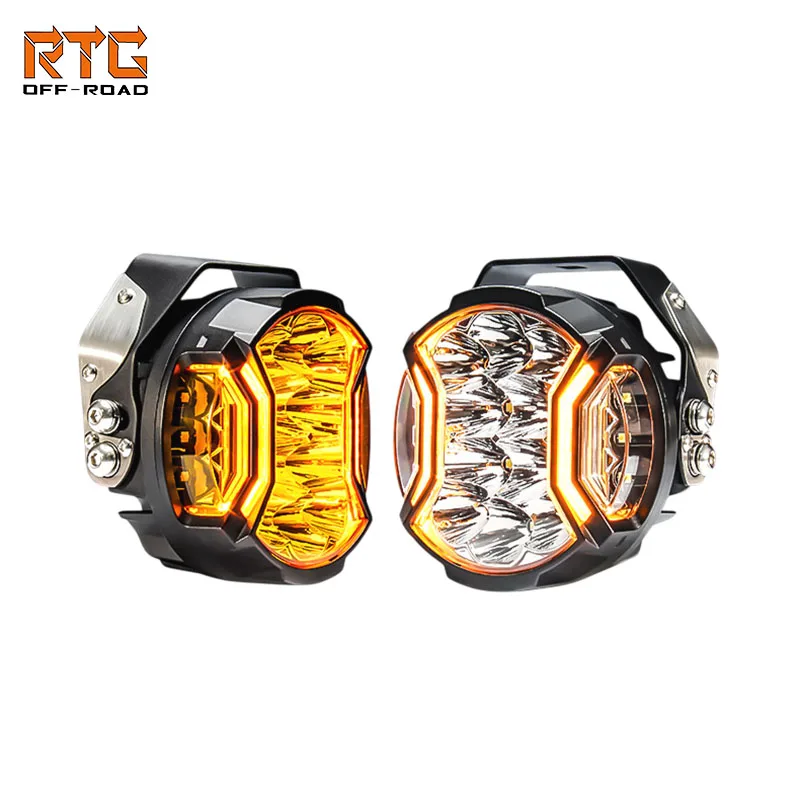

Автомобильные вспомогательные фонари RTG, 5 дюймов, 58 Вт, белый, янтарный, передняя стойка, светодиодные фонари