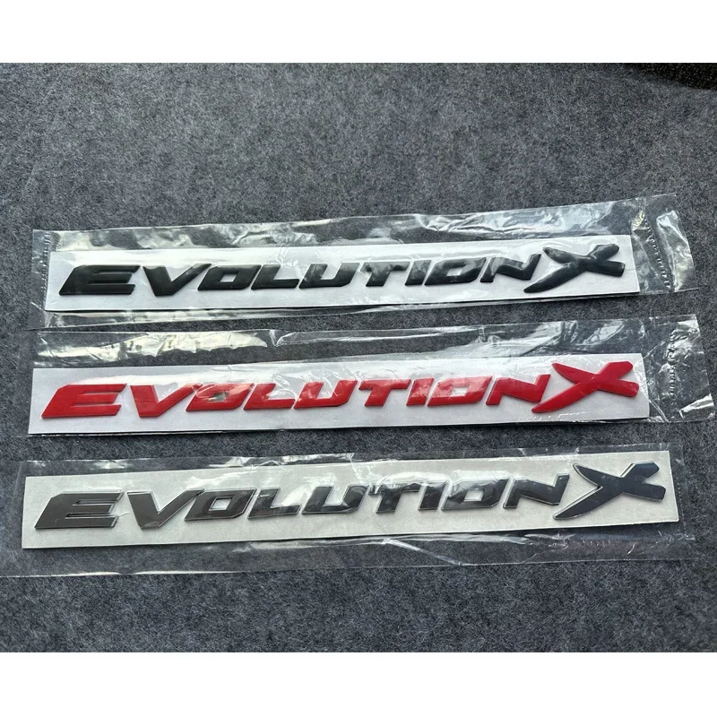 3D ABS Evolution X Letters Plastic Automobile Refitting Trunk Emblem Badge Car Styling Sticker Decal For Mitsubishi Lancer EVO