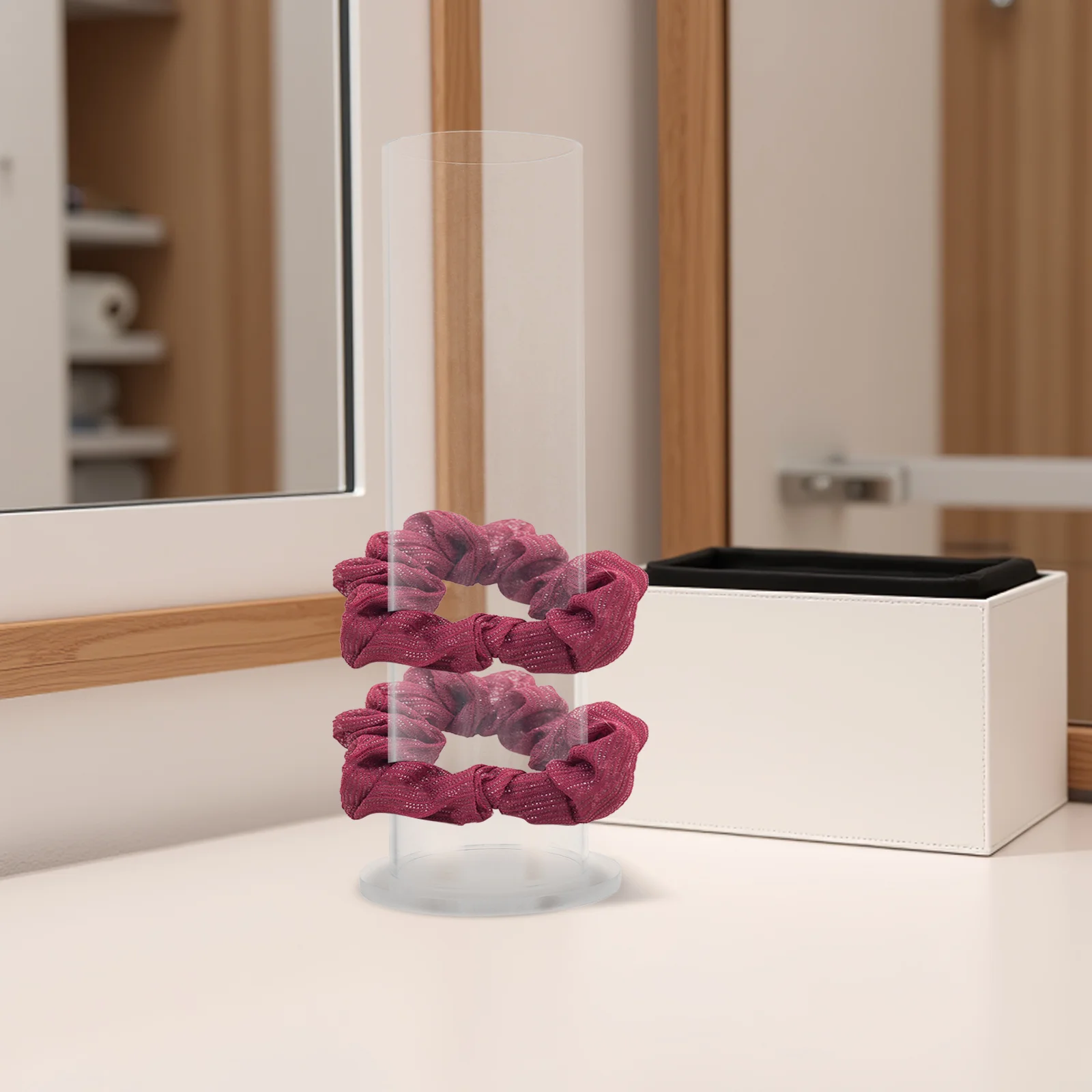 

2 шт., прозрачный акриловый держатель для браслета, органайзер для резинок для волос, подставка для резинок, подставка для ювелирных изделий для ванной комнаты, туалетный столик, подставка для ювелирных изделий