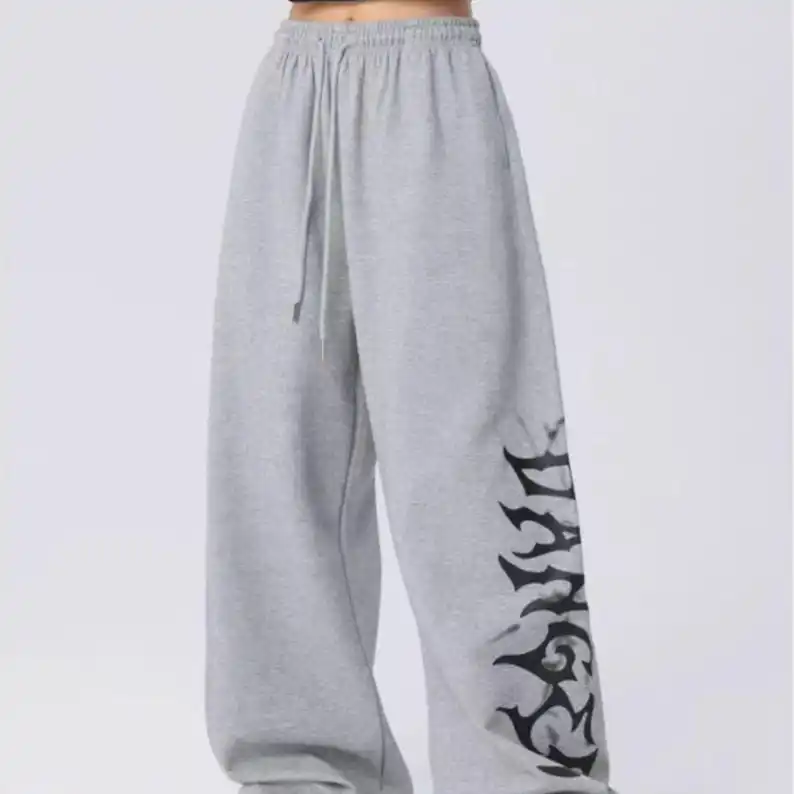 2026 Spring Autumn Personalized Fashionable Y2k Pants Trendy Fashion Printed Loose Women Casual Sports Pants