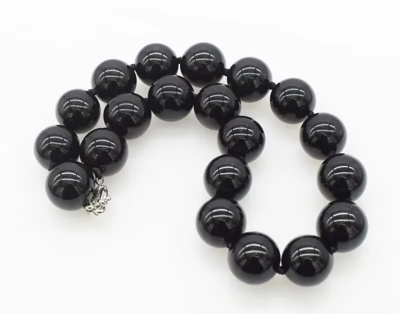 

black Agate round Obsidian 10mm 12mm 14mm 16mm 18mm 20mm necklace 45cm wholesale beads nature jewelry
