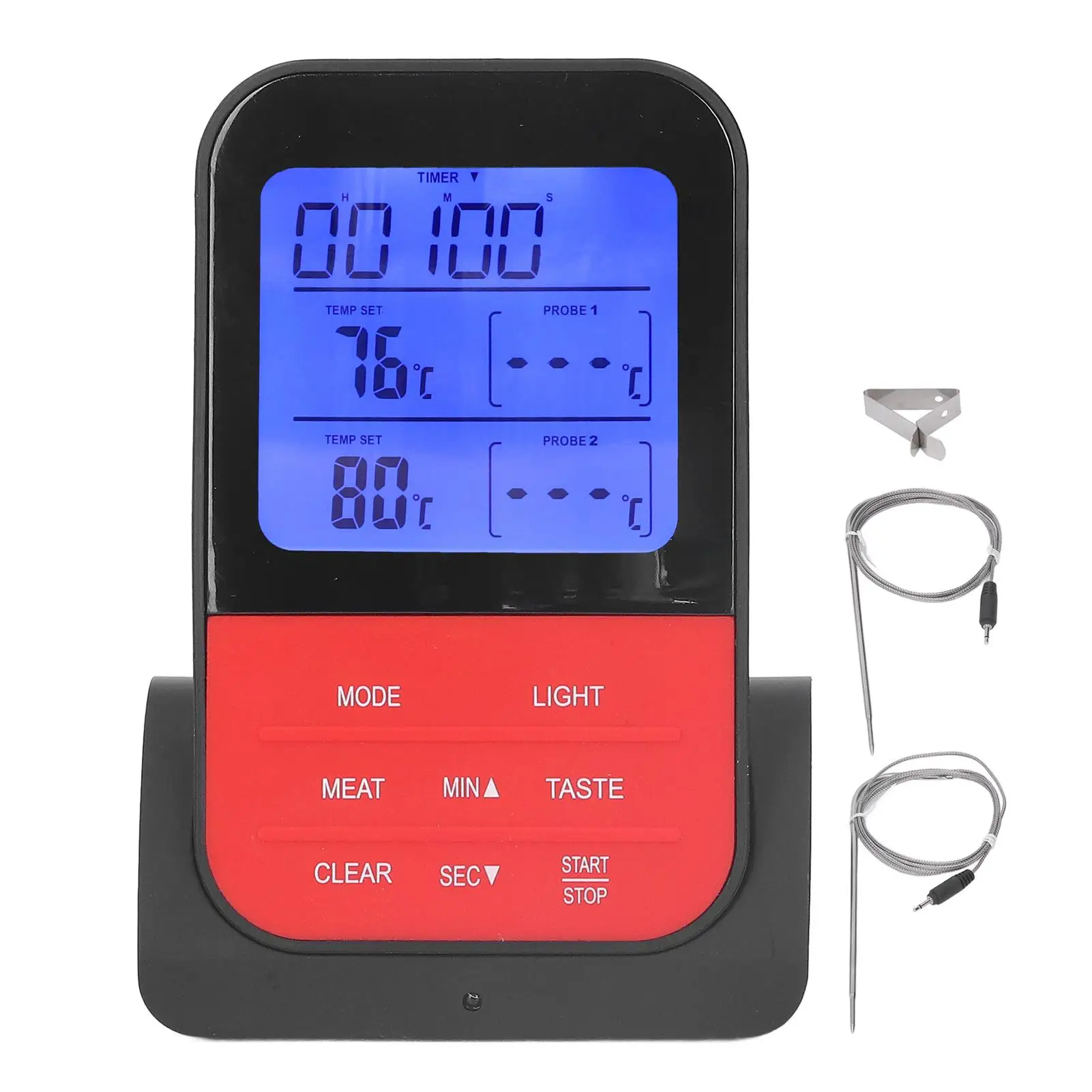 

High Accuracy Cooking Thermometer with Timing Function -4°F to 482°F, LCD Screen, Remote Control Food Probe Tool