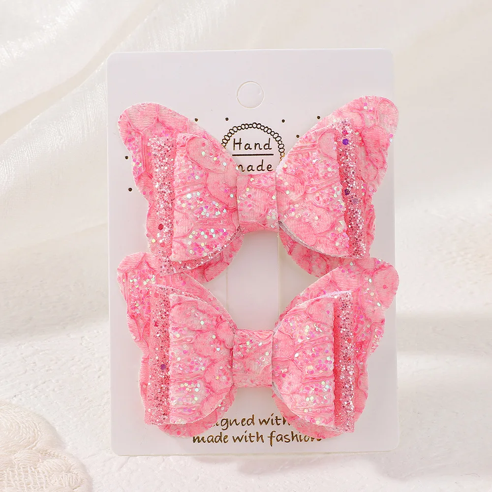 

2025 Sparkling Triple Layer Bow Clips Glitter Alligator Side Clamps for Girls Shimmering Teen Hair Accessories Baby