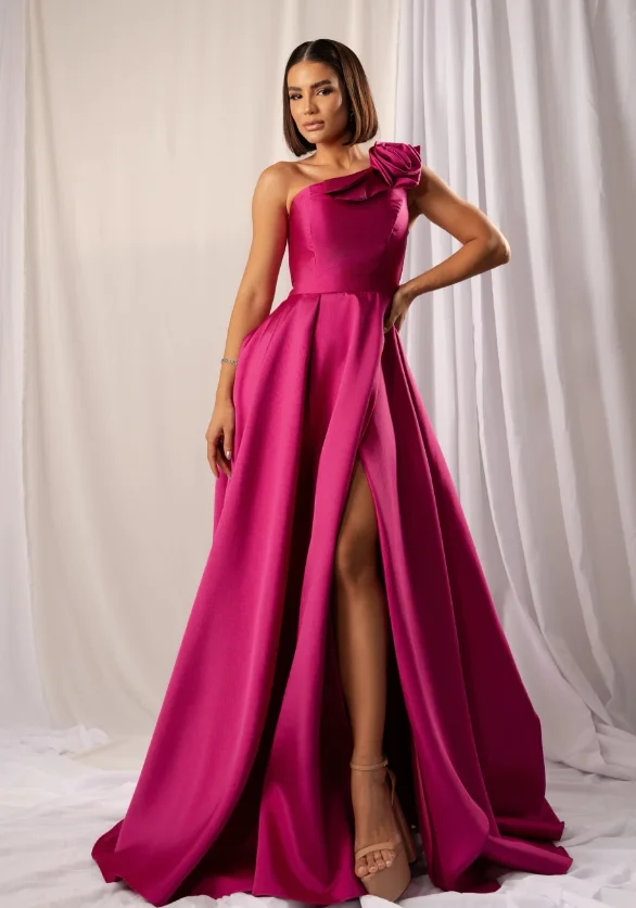 جودة عالية مخصصة بدون حمالات مطوي شوكة عالية طول الأرض Abiti Eleganti Donna Da Cerimonia Lungo فستان فيستدو دورادو رداء