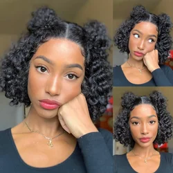 Deep Water Wave Wigs 13X4 Transparent Lace Frontal Bob T Part Wigs Short Deep Curly 4x4 Lace Closure 180% Human Hair Wigs