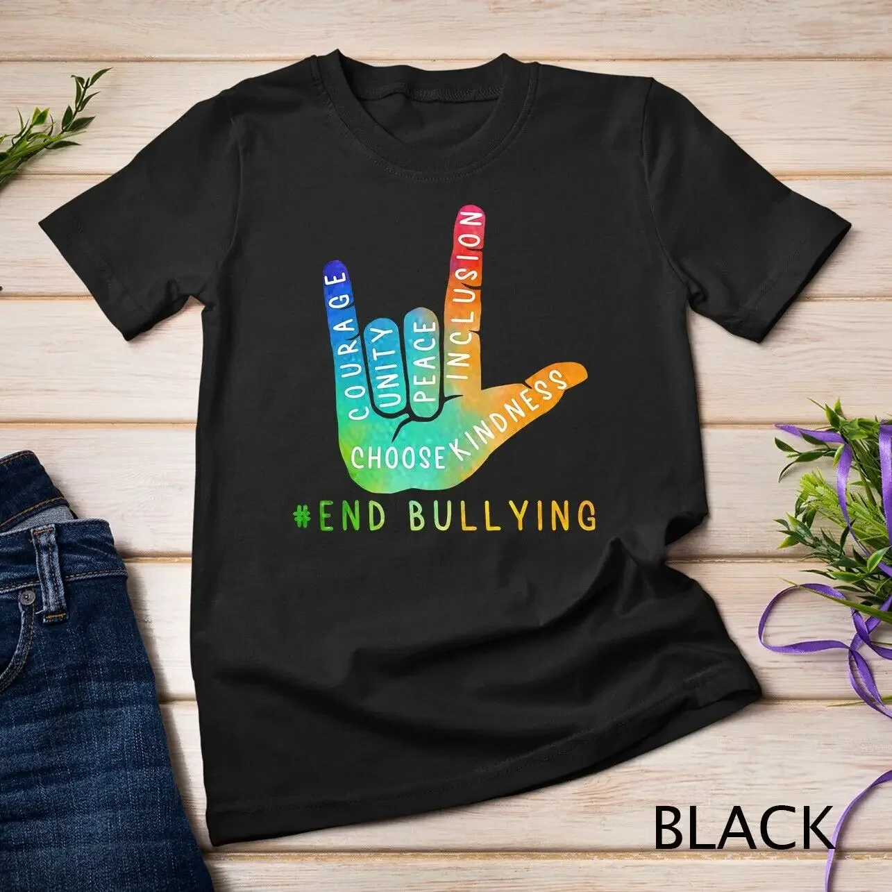 Colorful - Unity Day Orange Kids 2024 Anti Bullying Love Sign Unisex T-shirt