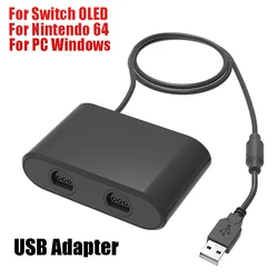 USB Adapter Converter for Nintend Switch 64 Controller 2 Ports Gamepad Gaming Converter for Switch OLED /Lite N64 PC Windows