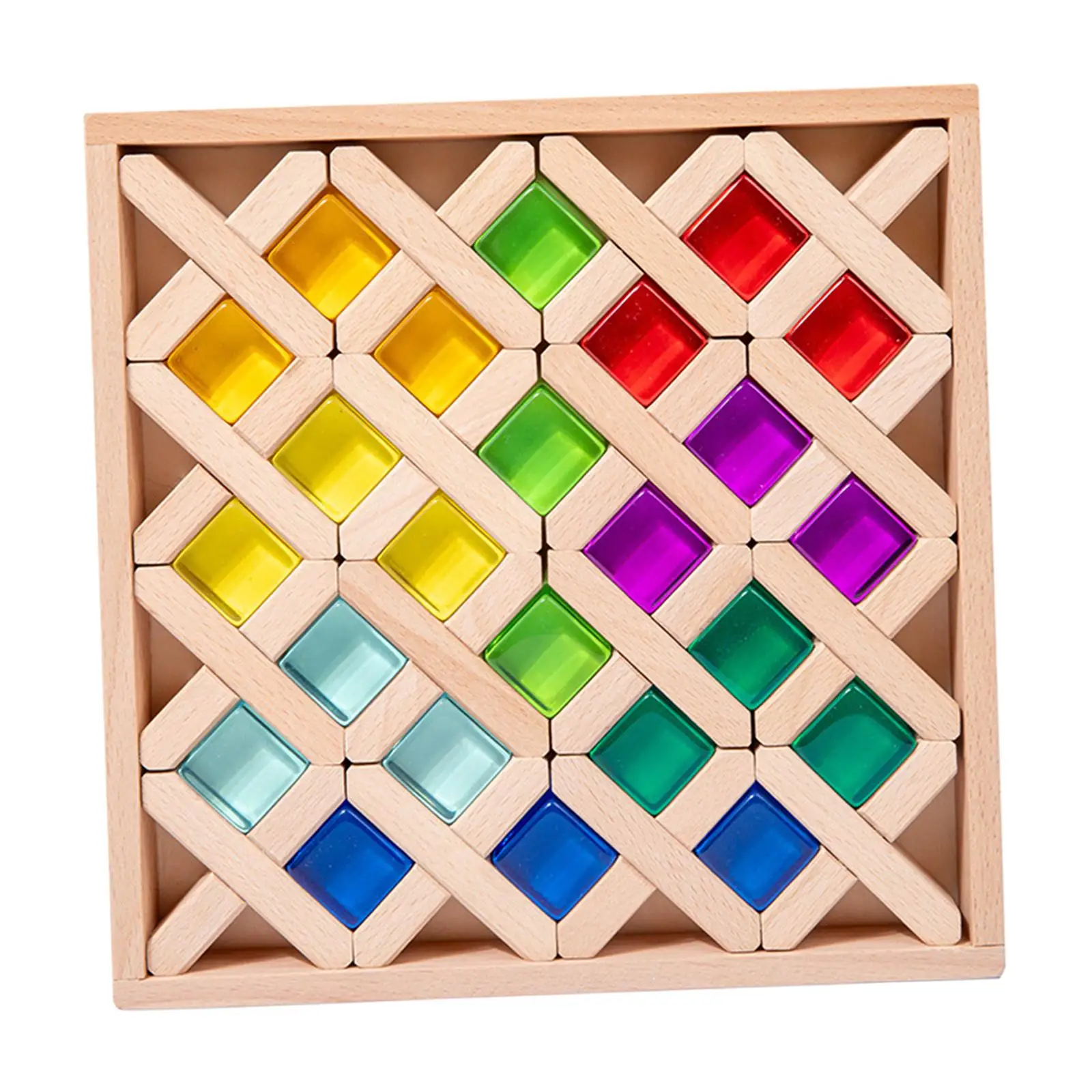 

Rainbow Building Cubes Educational Stacking Game for Kids Toddlers Boys