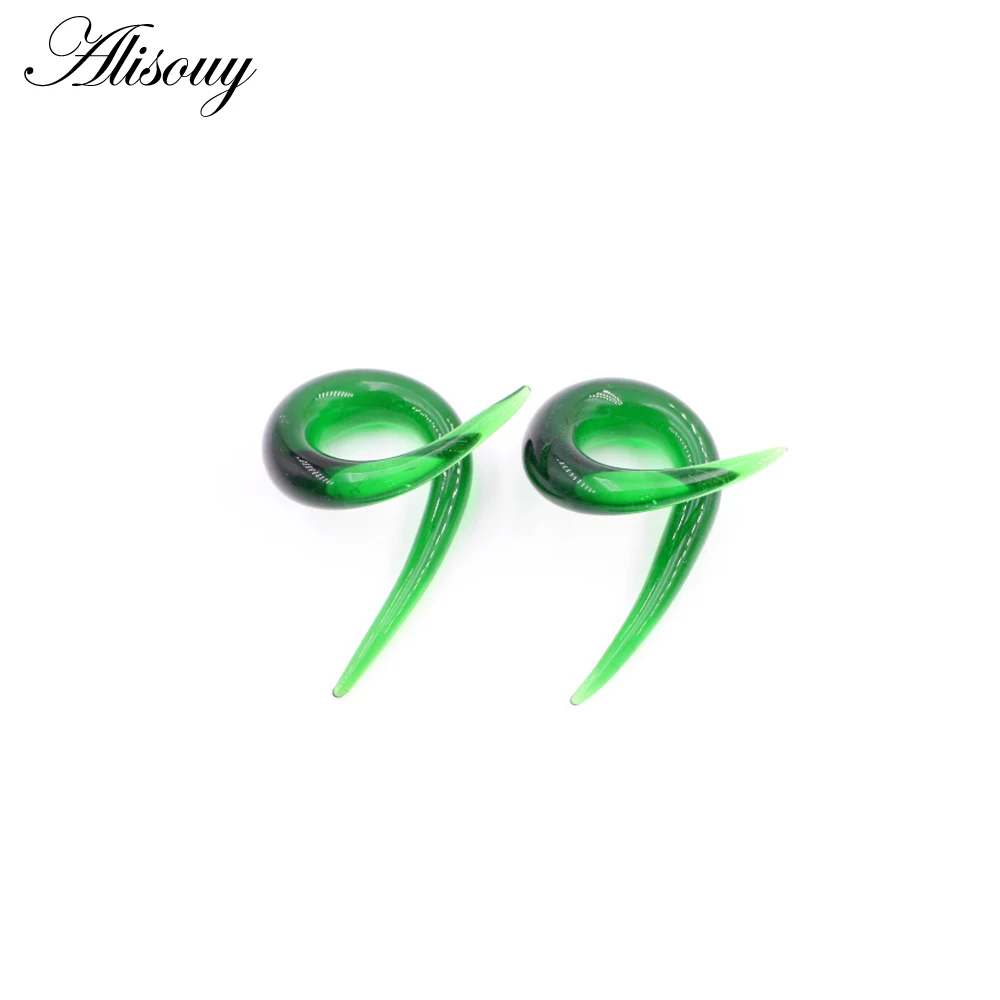 Alisouy 2PCS 6-10mm Twisted Cross Glass Ear Clip Plugs Stretcher Expander Tunnels Tapers Guages Earrings Body Piercing Jewelry