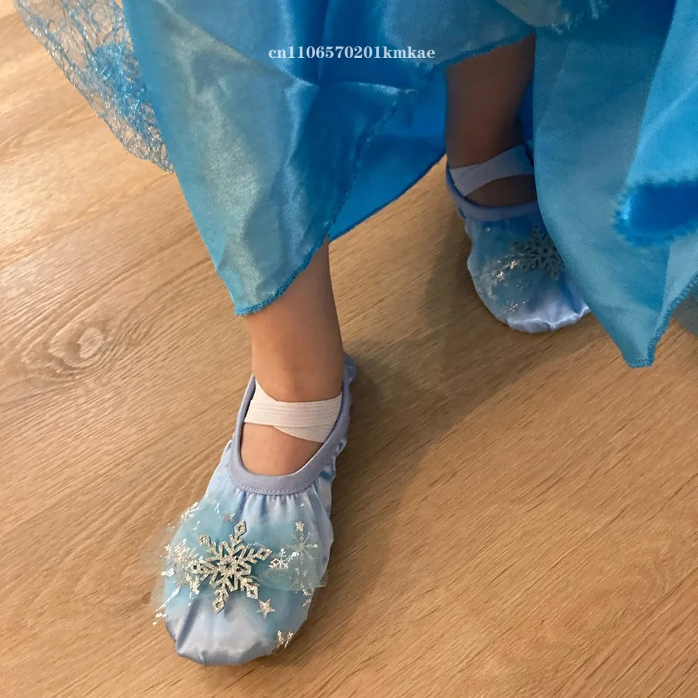 Lovely Princess Dance Soft Soled Ballet Shoe Children Girls Cat Claw Chinese Ballerina Exercises Shoes Pink Blue Shoes
