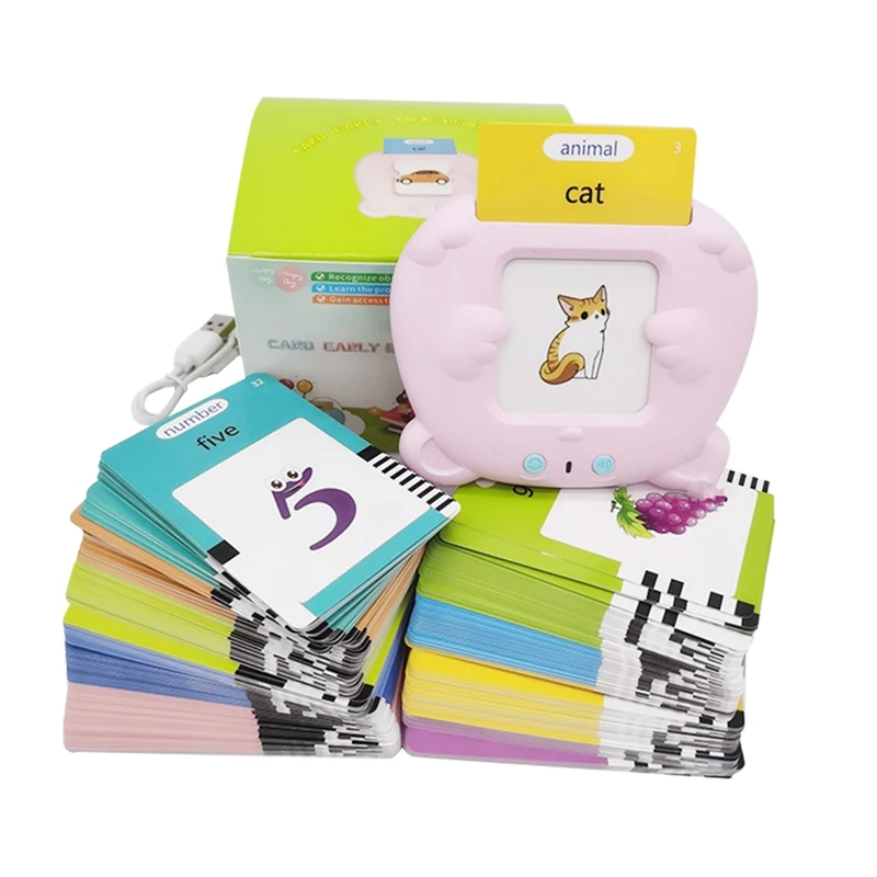 

Learning Flash Cards For Toddlers 2-4, Speech Therapy Toys, Educational Talking Flash Cards , 510 Sight Words Durable Pink