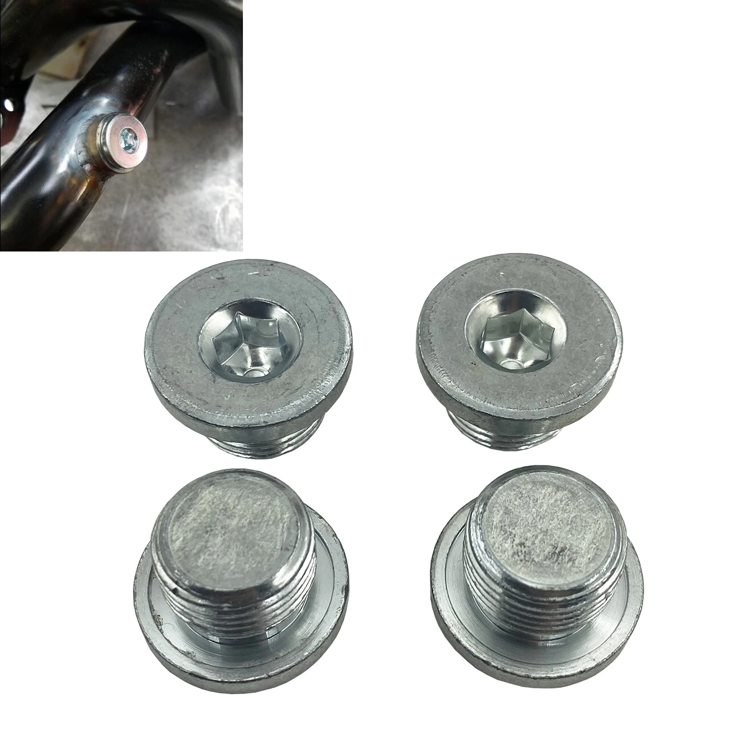 4Pcs M18x1.5 Weld Inner Hex Head Pipe O2 Oxygen Sensor Port Fitting Bung Plug