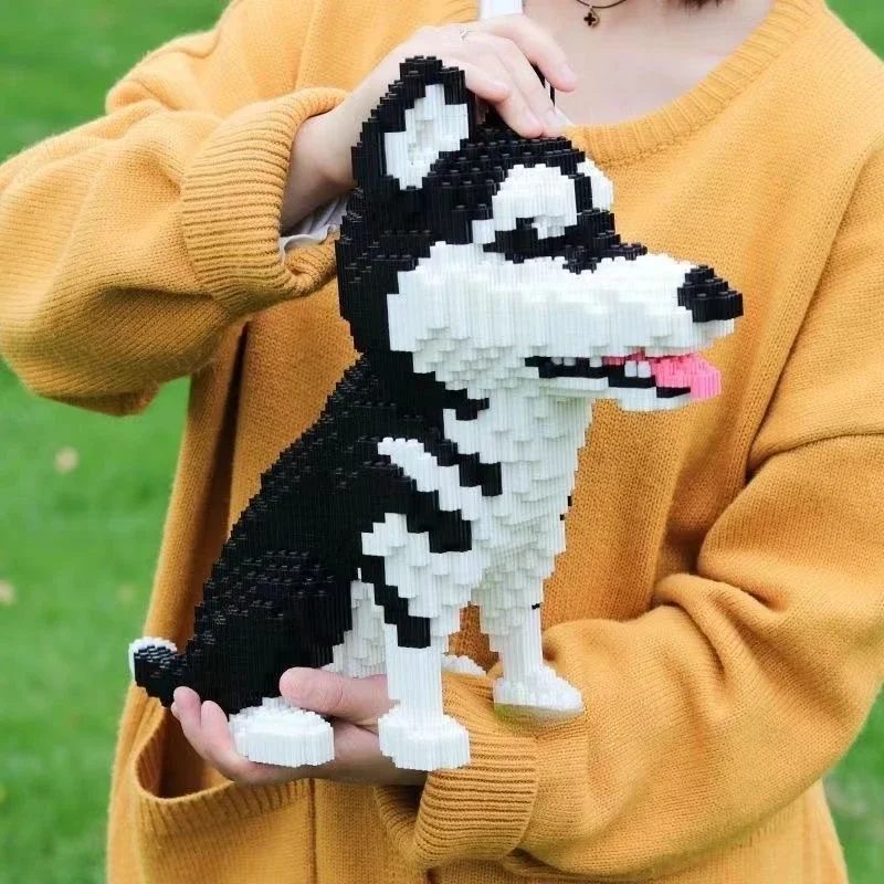 Urban Animal Building Blocks Mini Dog Husky Pet Model Diamond Building Blocks Cute Toy for Boys and Girls Adult Birthday Gift