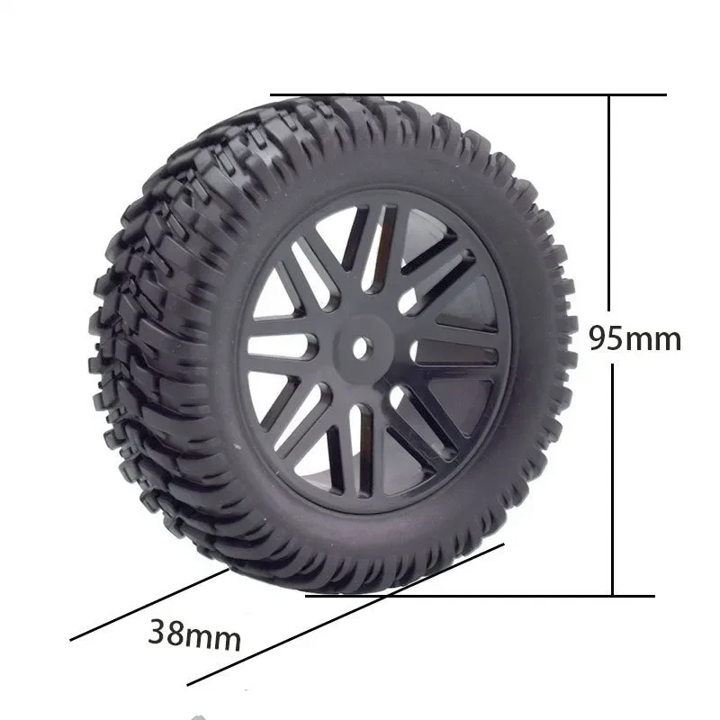 RS Wear-Resistant Off Road Tires Plastic Wheel Rim Rubber Tyre for 1:10 RC Car HSP 94107 94166 94106 94155 Tamiya Wltoys 144001