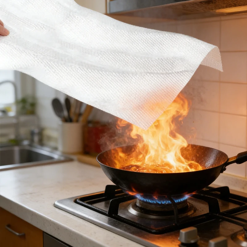 Portable Fire Blanket Quick Coverage SafeFire Extinguishing Household Kitchen Fire Blanket Essential for Emergency Evacuation