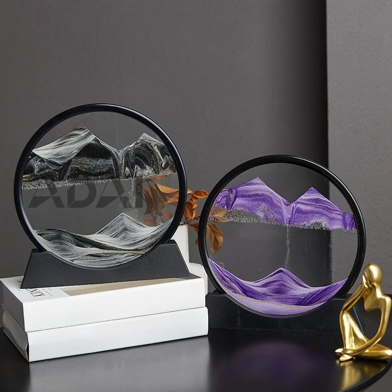 

3D colorful sand flow hourglass, an office table decoration, perfect for wine cabinet ，home decor, a creative gift for friends