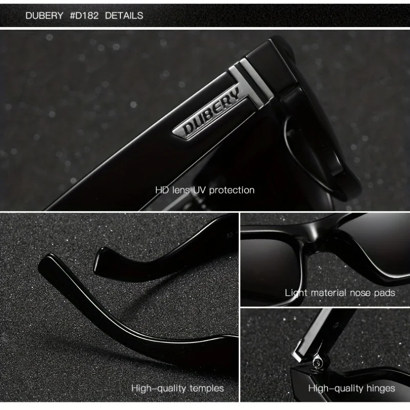DUBERY Polarized UV400 Protection Sunglasses For Men And Women 8 Colors Model 189