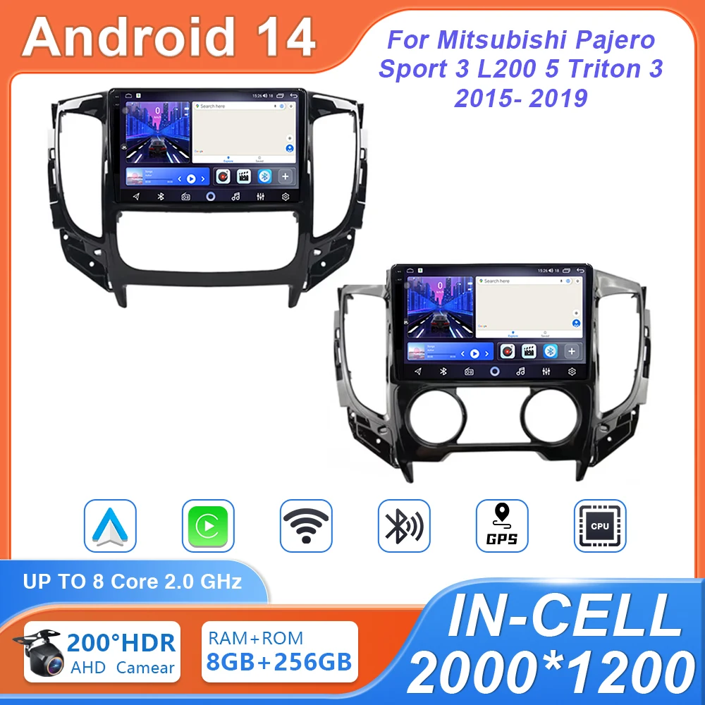 Android 14 Carplay For Mitsubishi Pajero Sport 3 L200 5 Triton 3 2015 2016 2017 2018 2019 Car Radio GPS Multimedia Video Player