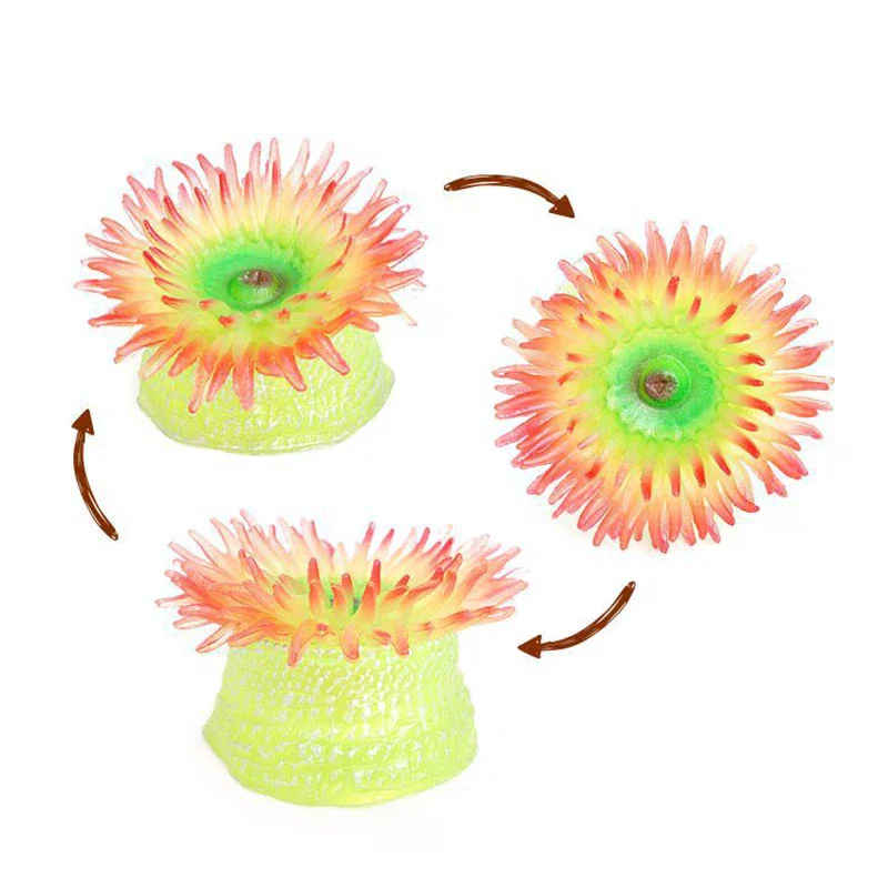 Cognición iluminadora para niños, simulación de anémona marina, modelo de Animal marino, anémona marina, pecera, paisajismo, adornos de plástico