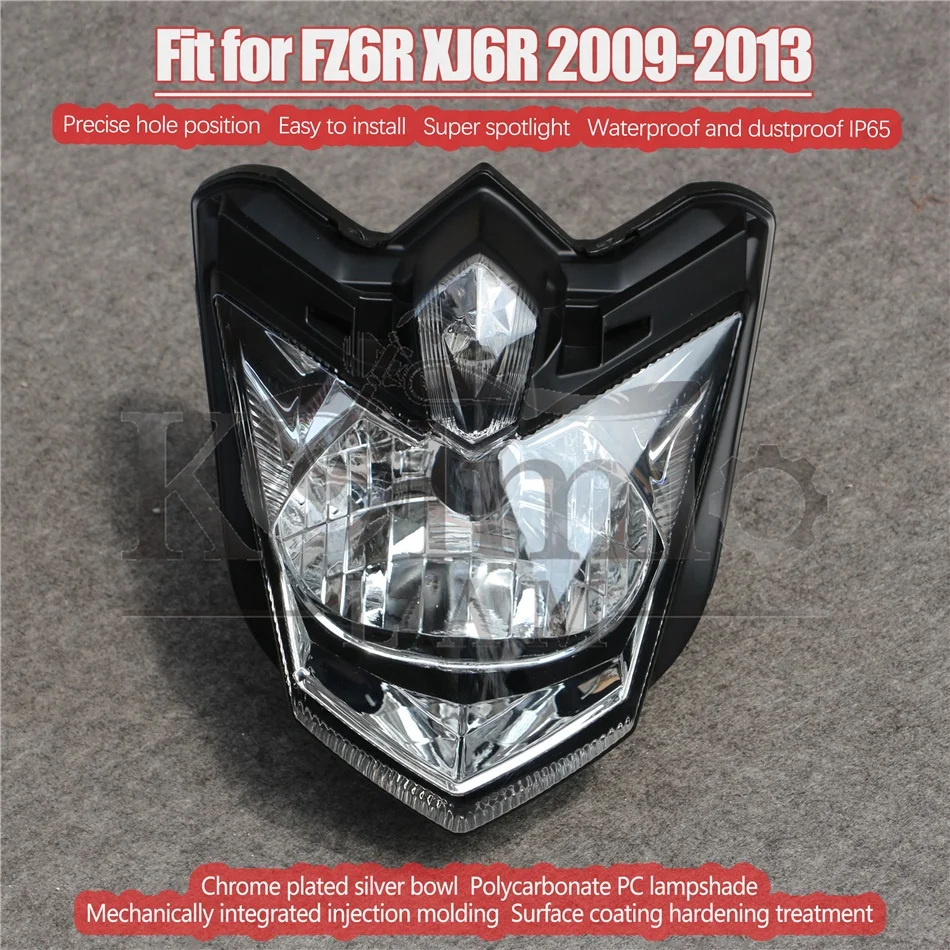 Fit For XJ6N FZ6R XJ6R 2009-2013 Motorcycle Front Headlight Headlamp Head Light Lamp Assembly 2010 2011 2012