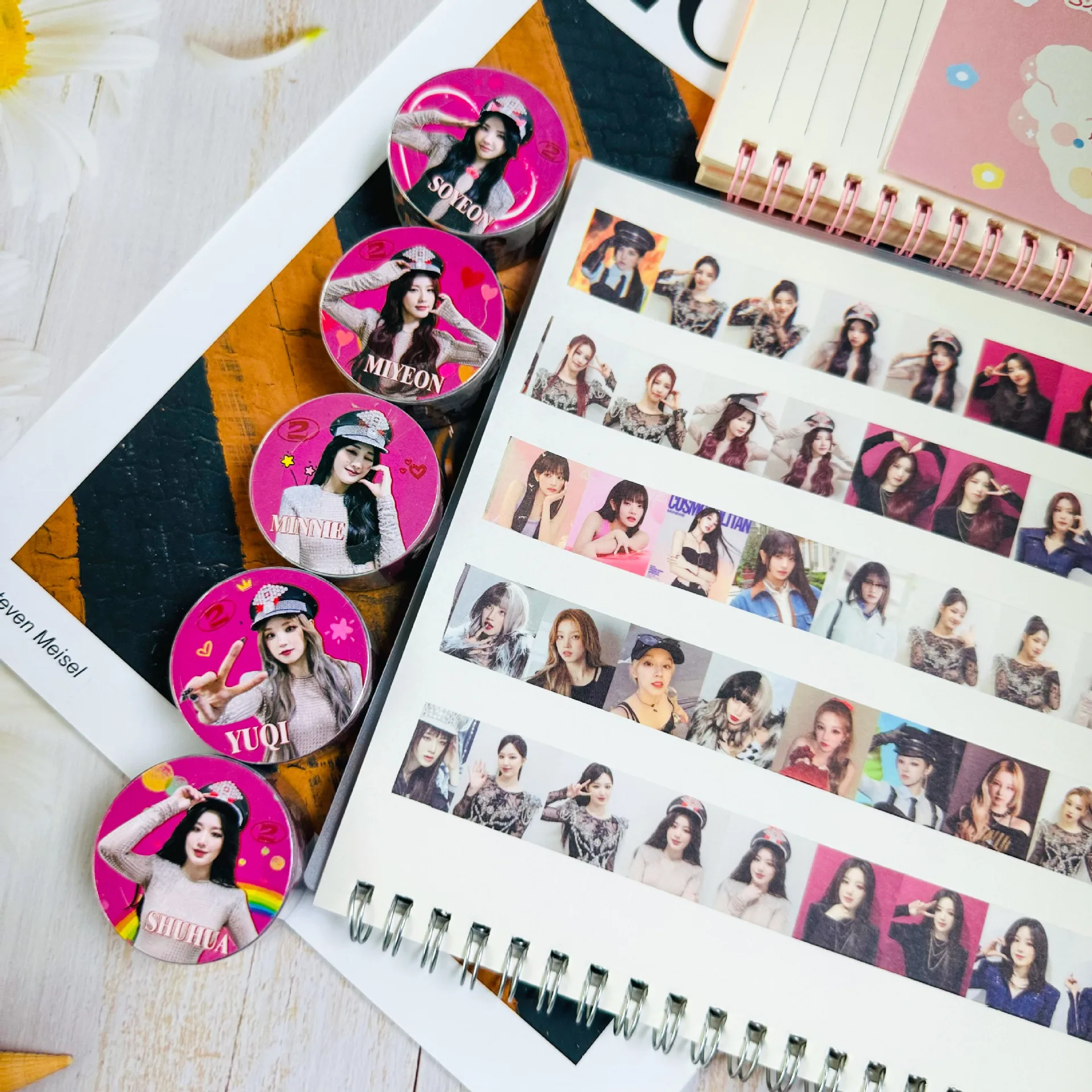 KPOP IDLE Miyeon Shuhua YUQI Super Lady Personal Washi Tapes MINNIE Soyeon Cute Selfie Stickers Hand Account Diary Decoration