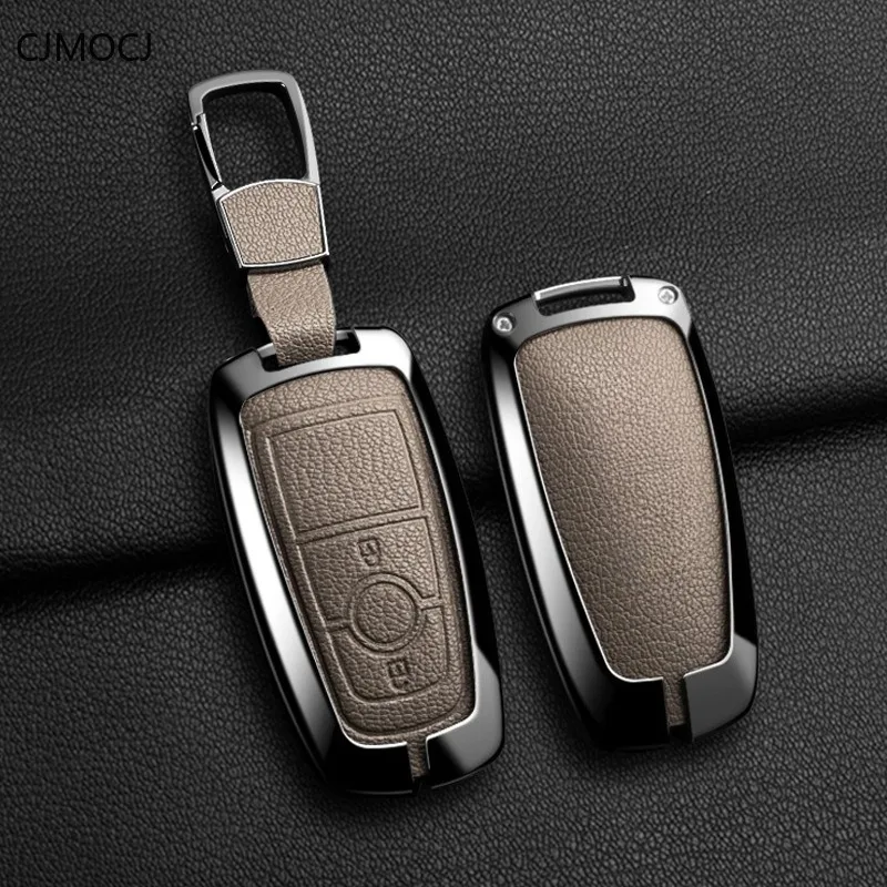 حافظة غطاء مفتاح من سبائك الزنك الفاخر لسيارة Ford Mondeo/Escape/Edge/Explorer/Focus (2023 موديلات) - سلسلة مفاتيح واقية على شكل قذيفة مفتاح فوب