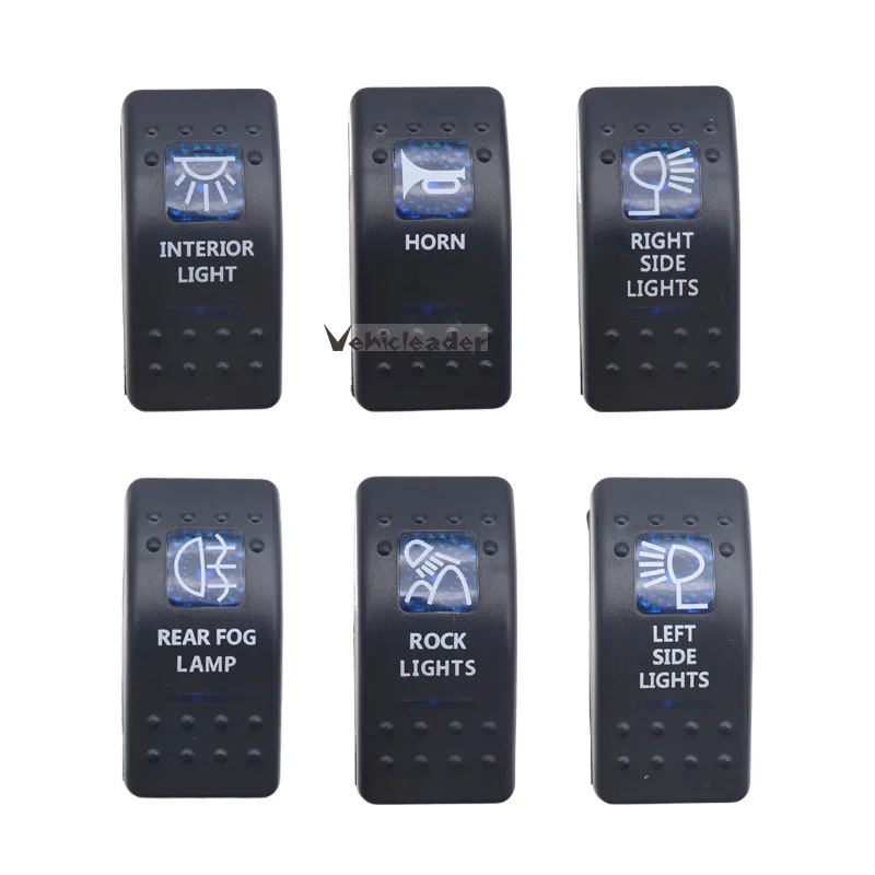 1 adet 12V 24V Su Geçirmez Araba Tekne Mavi Led 5 Pin Anlık AÇIK/KAPALI SPST KORNA Değiştirmeleri Rocker Anahtarı Aşırı Yük Koruması