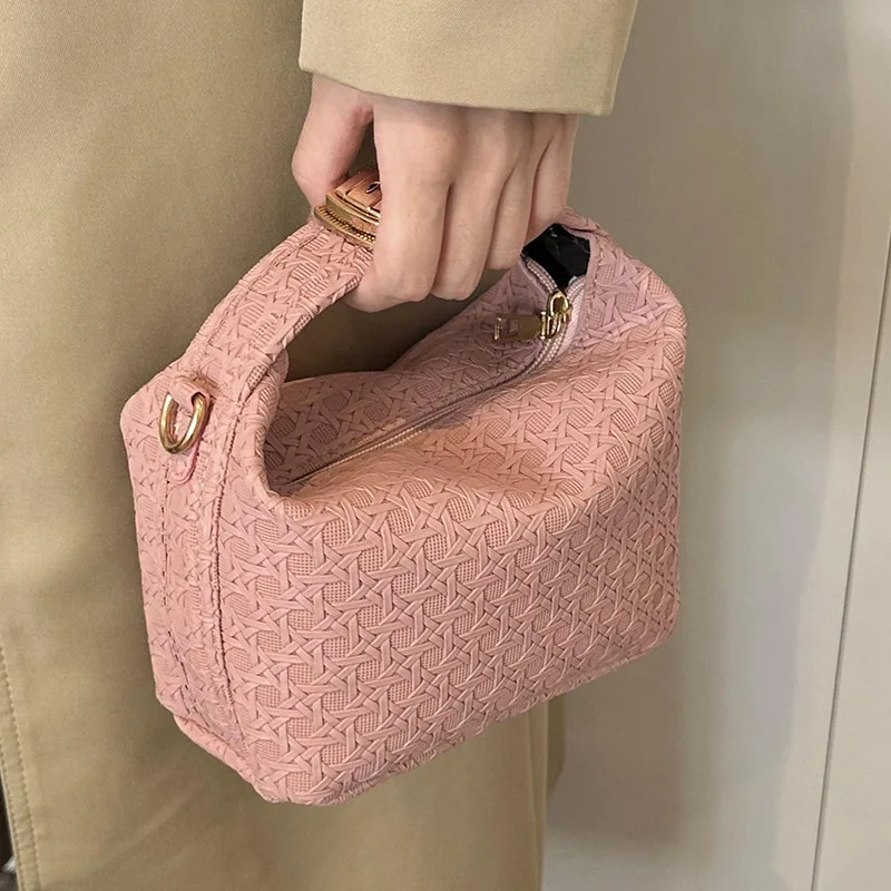 حقيبة ذات نسيج متخصص متطور، حقيبة يد نسائية منسوجة جديدة، حقيبة كروس نسائية أنيقة متعددة الاستخدامات بكتف واحد