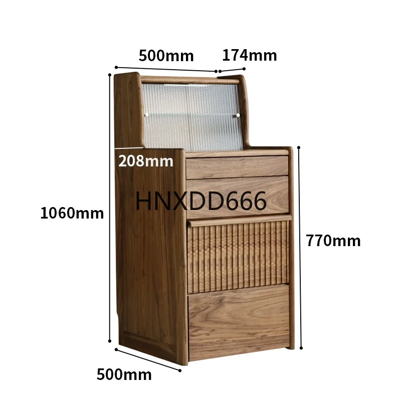 

Black walnut solid wood cosmetic table storage cabinet