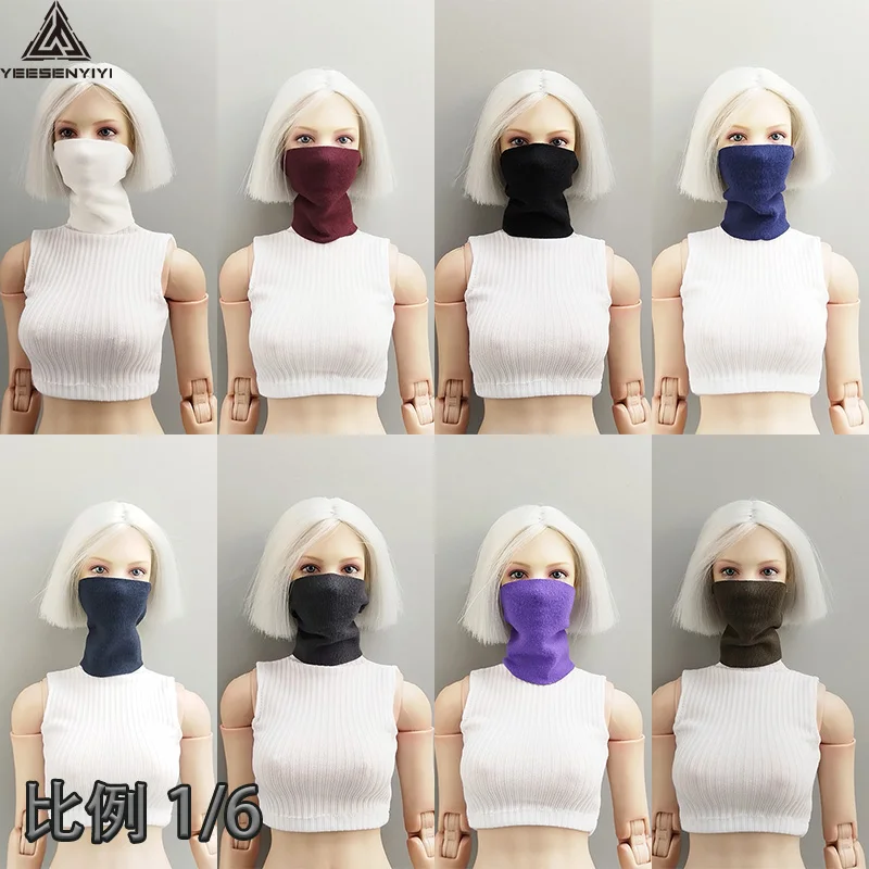 1/6 Scale Stretchy Snood for 30 cm Action Figures, Neck Warmer for 12-inch BJD Dolls, Face Mask, Tube Scarf, Headband