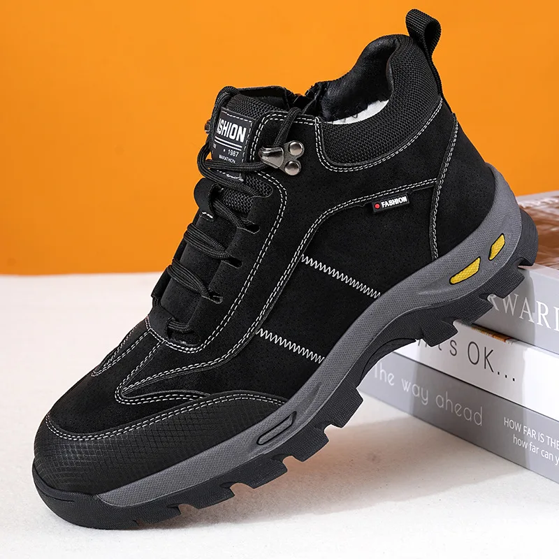 

Winter Fashion Casual Men's High-top Cotton Shoes Keep Warm Platform Shoes for Men New Designer Snow Boots Platform Sneakers Men