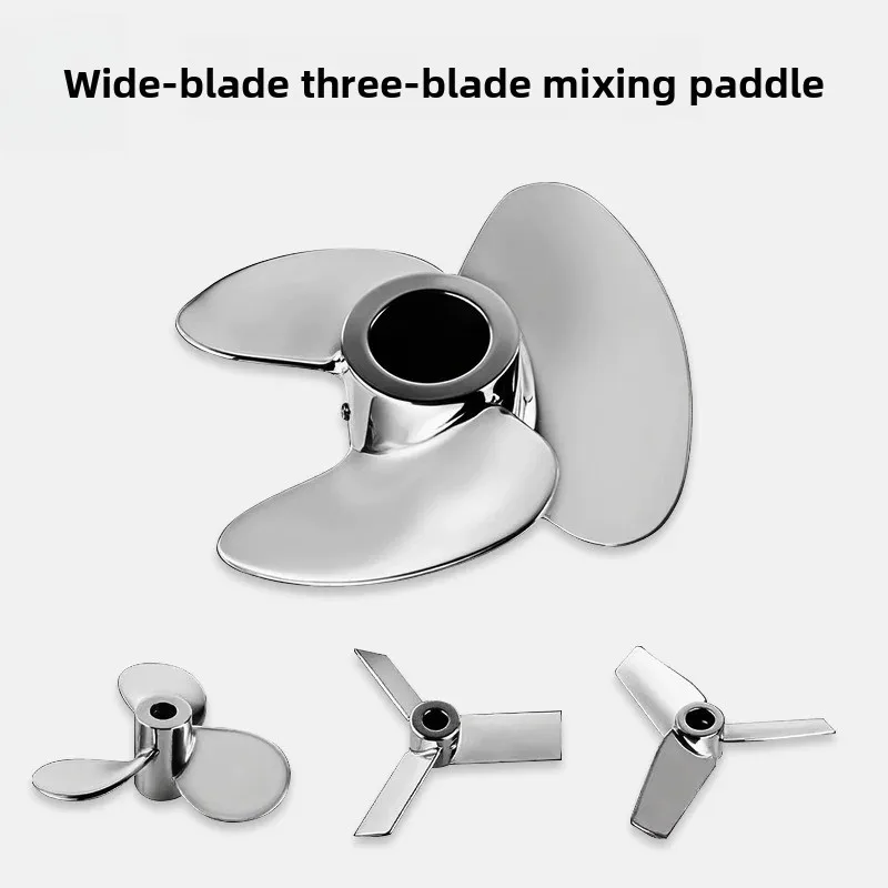 Stainless Steel Mixer Impeller Wide Blade Spiral 3-Blade Agitator Paddle Customized