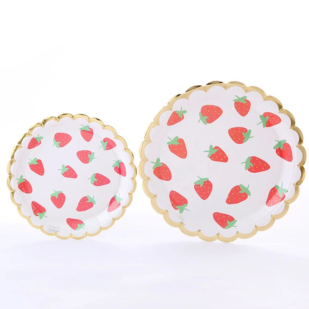 20pcs 7 Inches Paper Plates Fruit Party Tableware Creative Paper Plate Party Supplies for Home (Lemon Pattern)