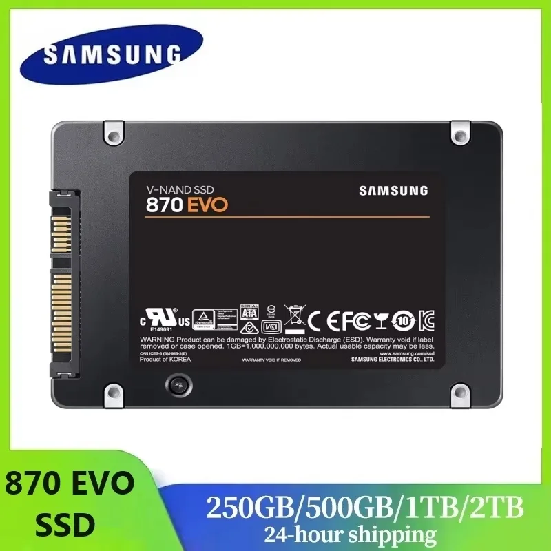 

Samsung 870 EVO SATA III SSD 1 ТБ 2,5 дюйма Внутренний твердотельный накопитель Обновление памяти для ПК или ноутбука и памяти для IT Pros Creators