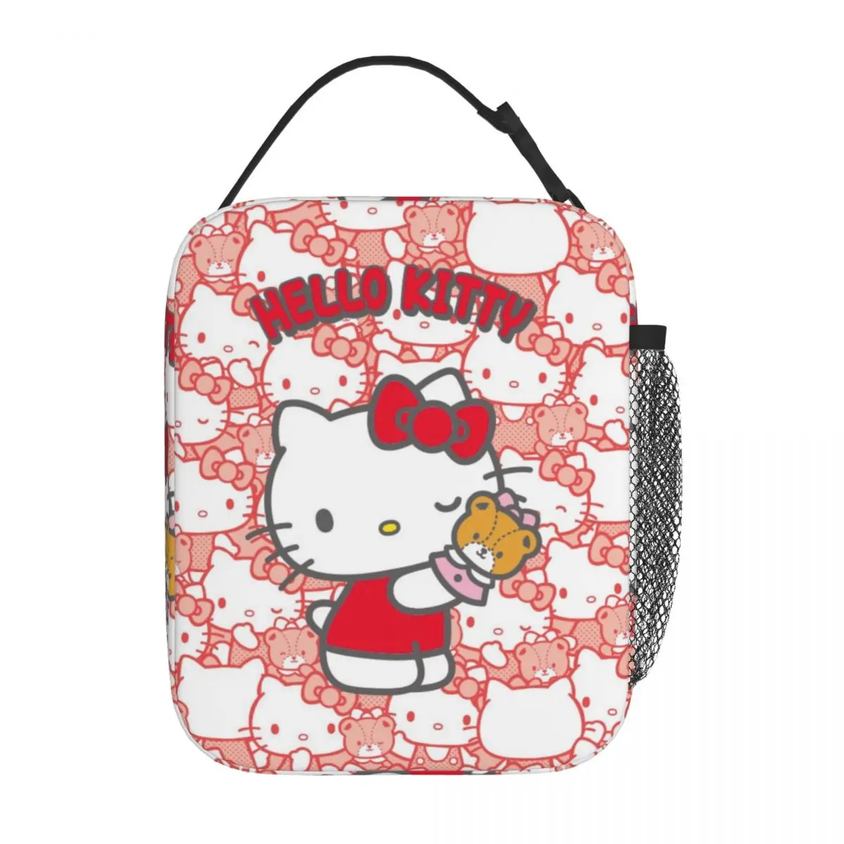 Funny Cartoon Hello Kitty Insulated Lunch Bag Kawaii Food Bag Reusable Thermal Cooler Lunch Boxes For Picnic