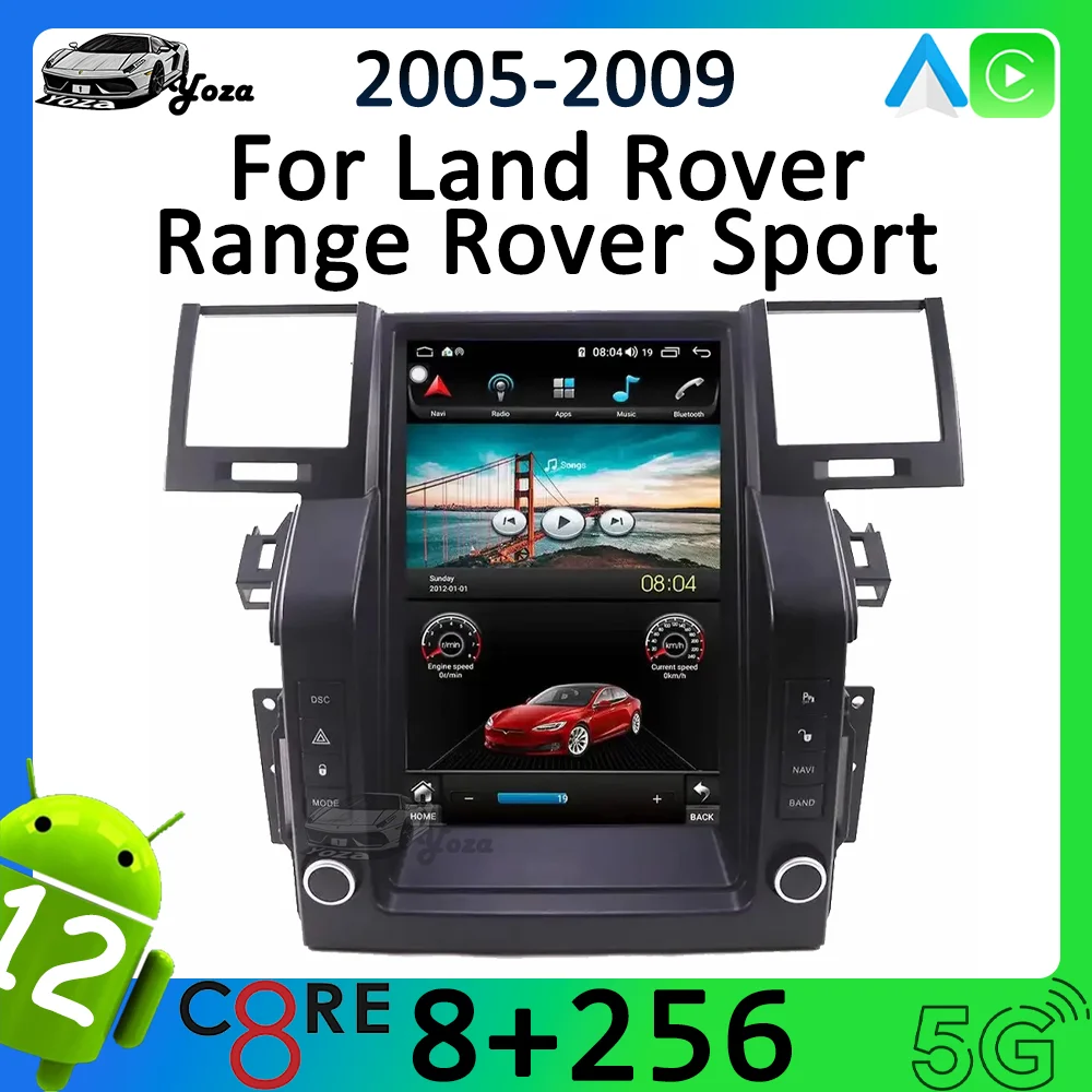 Yoza Carplay Car Radio For Landrover Range Rover Sport 2005-2009  Android11 Tesla Screen Multimedia Player  Navigation 4G WIFI