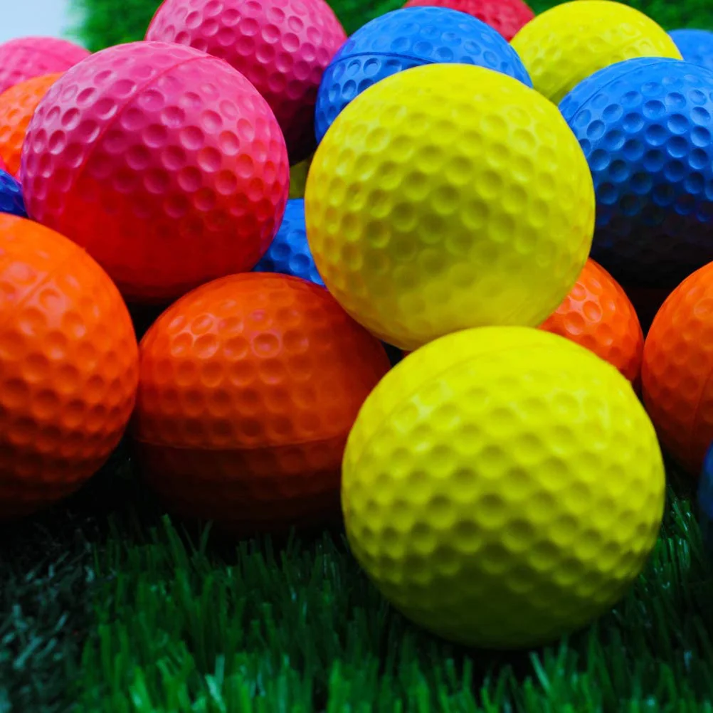 Pelotas de entrenamiento de Golf, pelotas con hoyuelos elásticas de PU, colores surtidos, accesorios de práctica para interiores y exteriores, duraderas y portátiles, 11 Uds.
