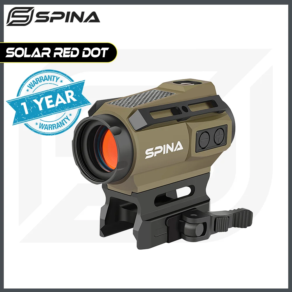 

SPINA OPTICS 1x20 Solar Energy Red Dot Sight RifleScope With QD Mount For Hunting&Tactics AR CQB Sight Armed .223 5.56 .308 7.62