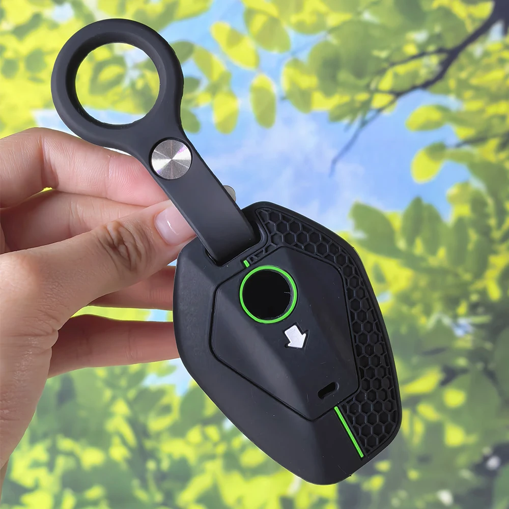 Built‑in Strap Key Fob Cover with Keychain for BMW R1300GS R1300RT R1300 RT GS1300 Motorcycle Anti‑Drop Silicone Protector Case