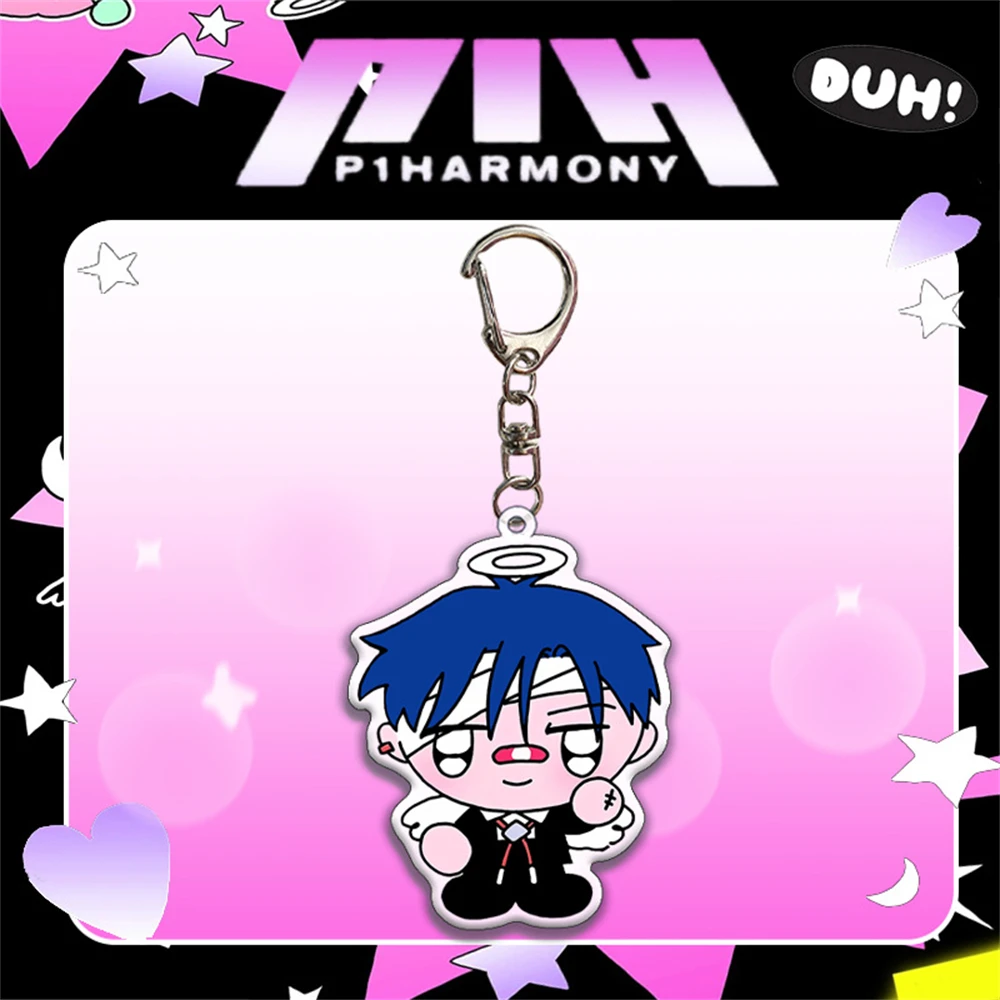 KPOP P1Harmony Cute Acrylic Keychain Cartoon Image Two-Sided