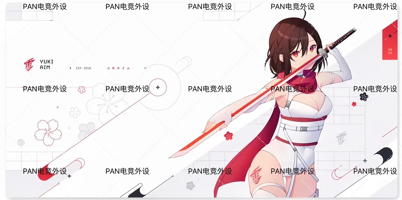 Yuki aim-強化ガラス製ゲーミングマウスパッド,Katana 2023シリーズ