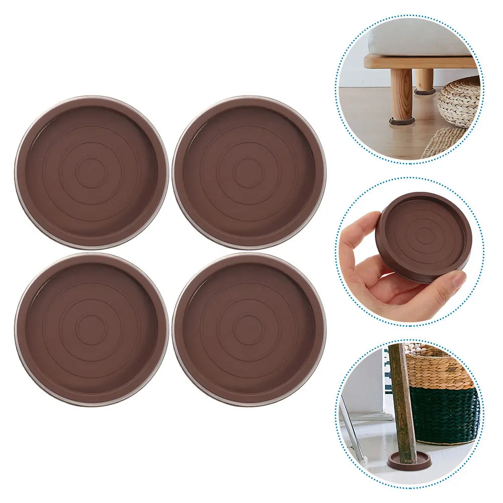 

4pcs Non-Slip Furniture Coasters Wear-Resistant Table Leg Pads Chair Wheel Stoppers For Hardwood Floors Home Living Room Bedroom