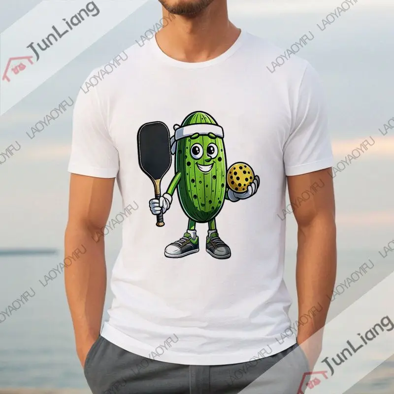 Fun Pickleball Player Paddle Ball Fan T-shirt, Puff Ball T-shirt for Men Gift Women, Men Loose Casual Top