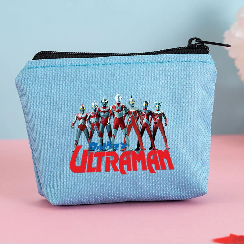 

Cute Ultramans Wallet Anime Game DIY Canvas Bag Kids Boys Pure Zipper IDcard Key Bag Money Pocket Man Hand-held Small Coin Purse