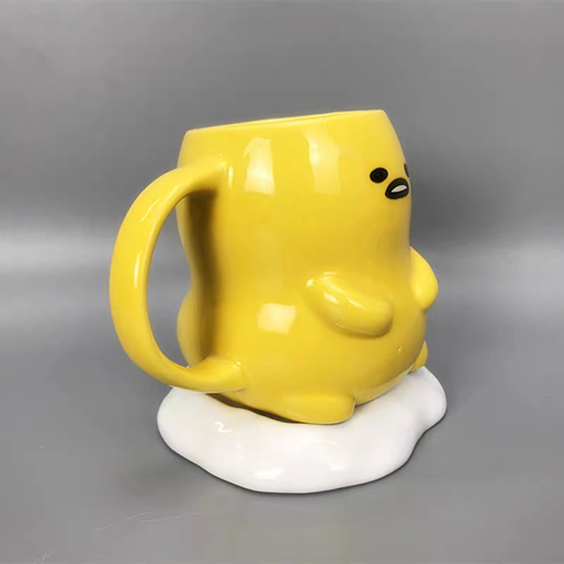 Gudetama Yolk Lazy Egg Mug Gift Action Figure Dolls Toys Kids Cute Gudetama 3D Cup about 500ml Cup Birthday Gift for Kids