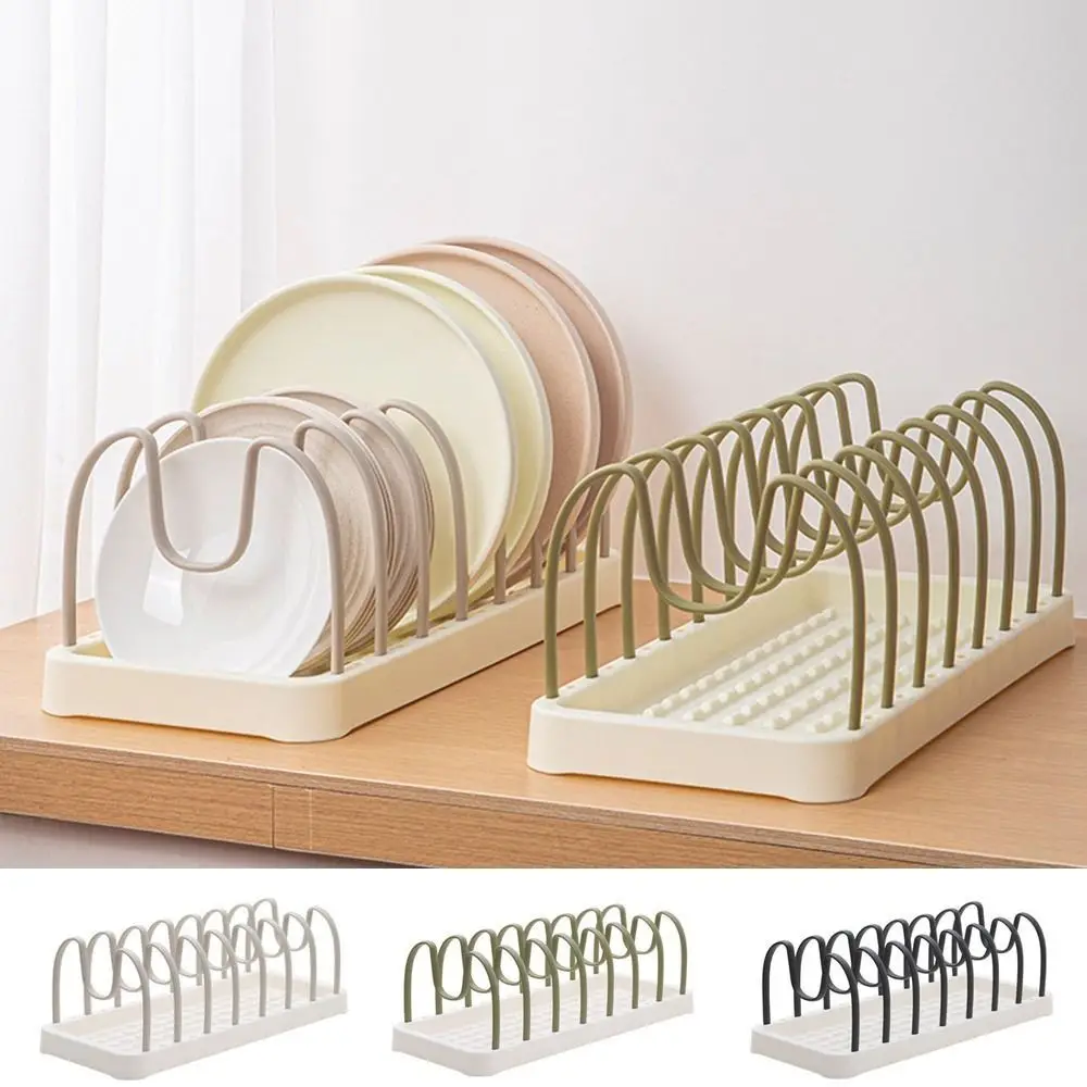 

Plastic Groove Pot Lid Drain Holder Multifunctional Drying Detachable Pot Lid Rack U-shaped Cutlery Storage Rack for Kitchen