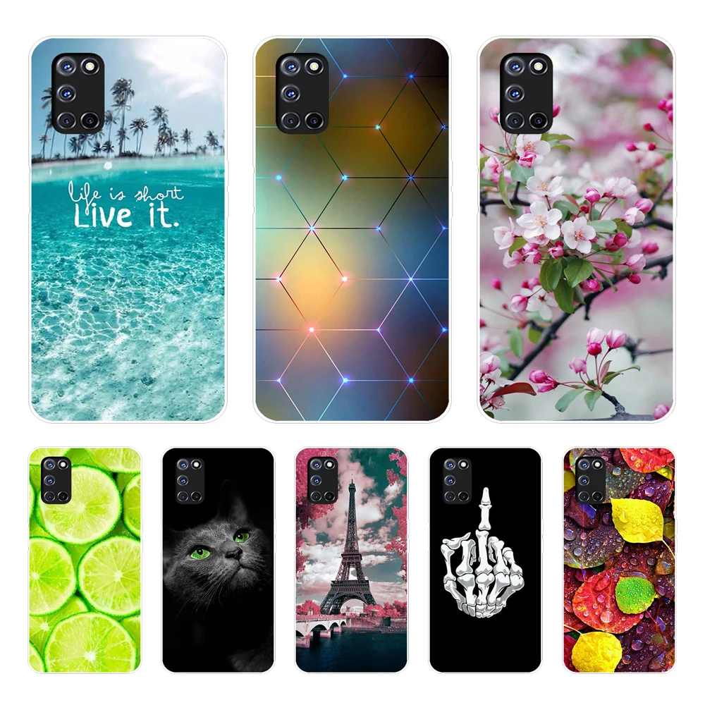 6.5&For OPPO A52 A92 A72 Case Silicon Soft TPU Letters Alphabet Cute Cover For OPPO A 52 72 92 Phone Case OPPOA52 OPPOA72 Coque