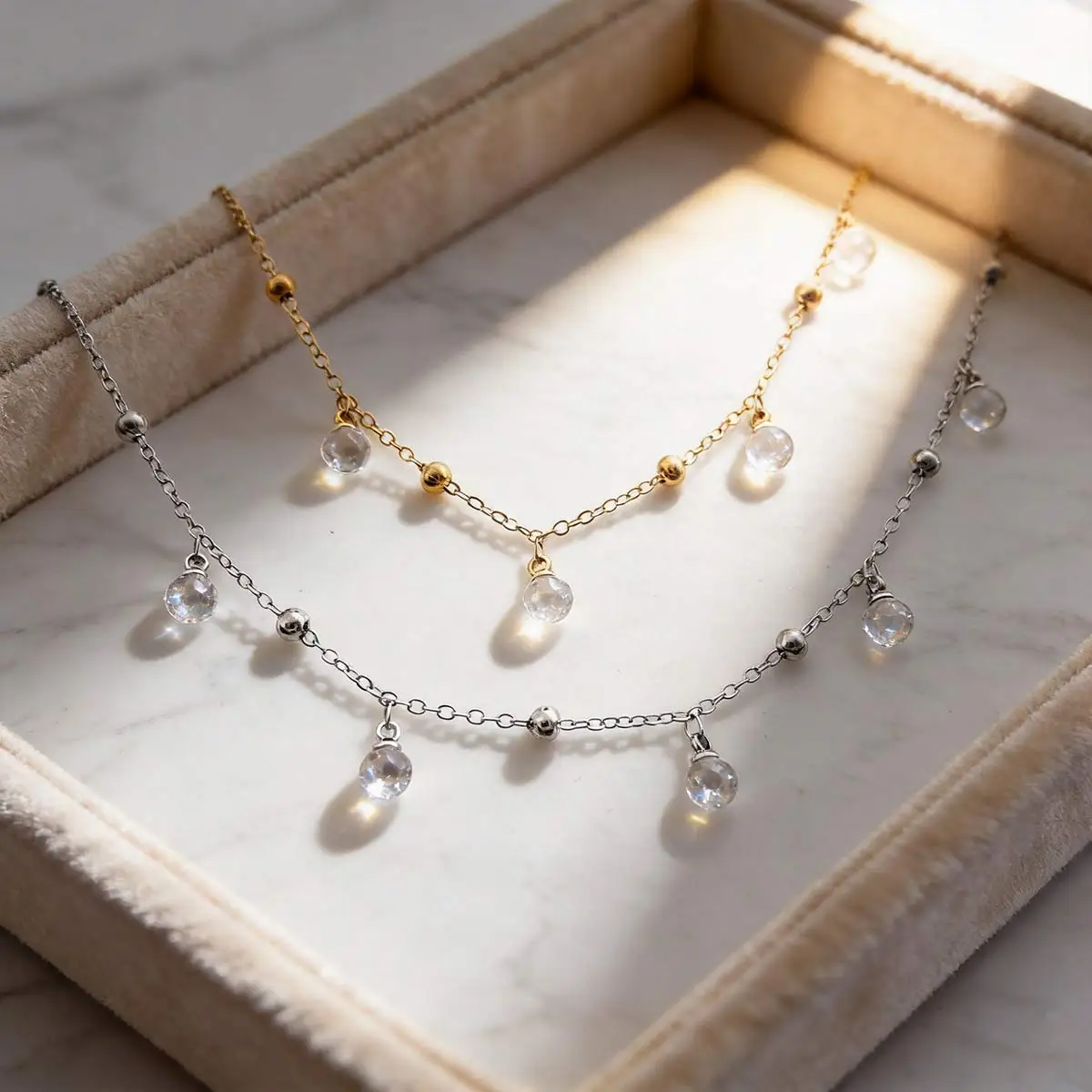 10M Long New Copper Link Chain Clear Glass Pendant 6mm DIY Handmade Hairpin Waist Chain Necklace Crafts Garment Accessories