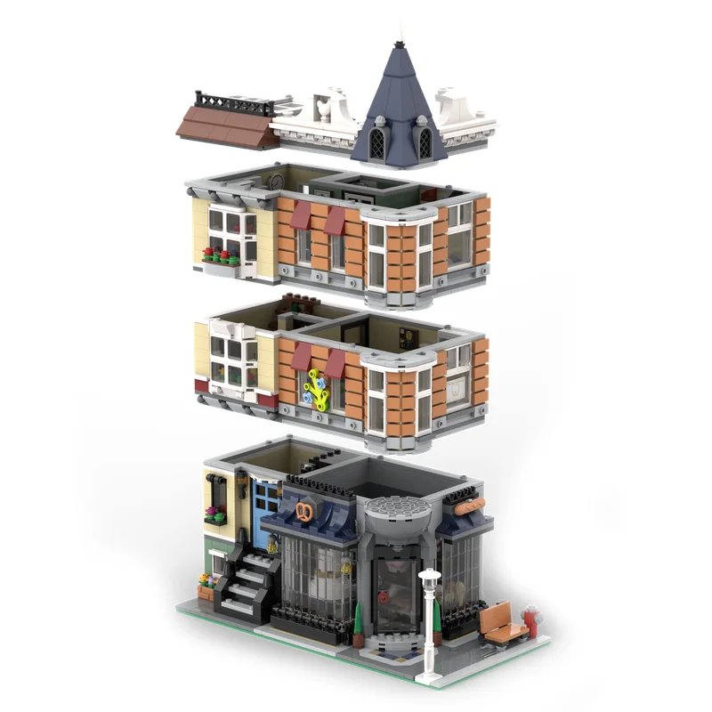 2029 قطعة MOC بارك شارع مخبز وحدات نموذج اللبنات البناء هدايا عيد الميلاد تجميع لتقوم بها بنفسك لعبة التعليم الطوب #2